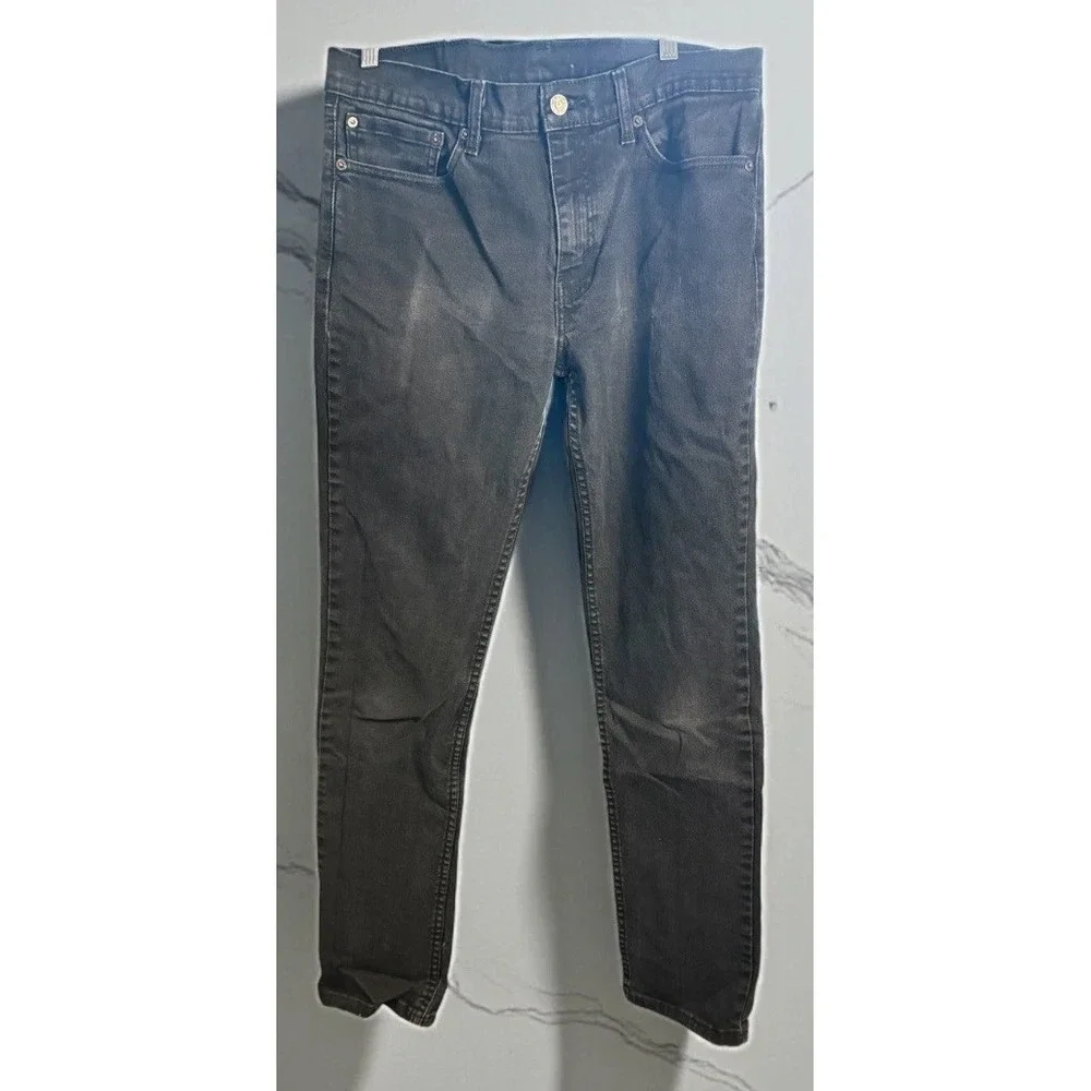 Levis 511 Jeans Mens 34x32 Dark Wash Black Slim Fit Straight Leg Stretch Denim